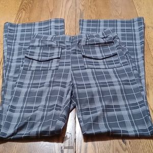 HALARA Pants Women New Casual FLARED LEGS XS EXTRA SMALL Gray White Pull On